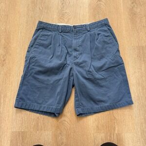 Duck Head Pleated Chino Shorts Mens 36 Blue Cotton Casual Preppy Classic
